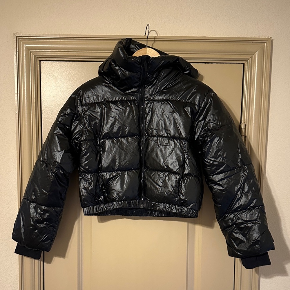 All In Motion Black Puffer Hooded Coat Winter Small